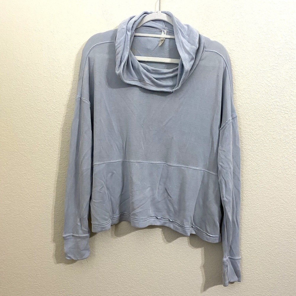 Free People Movement Ebb & Flow Hoodie Womens Size Small Blue FLAWED OB682196
